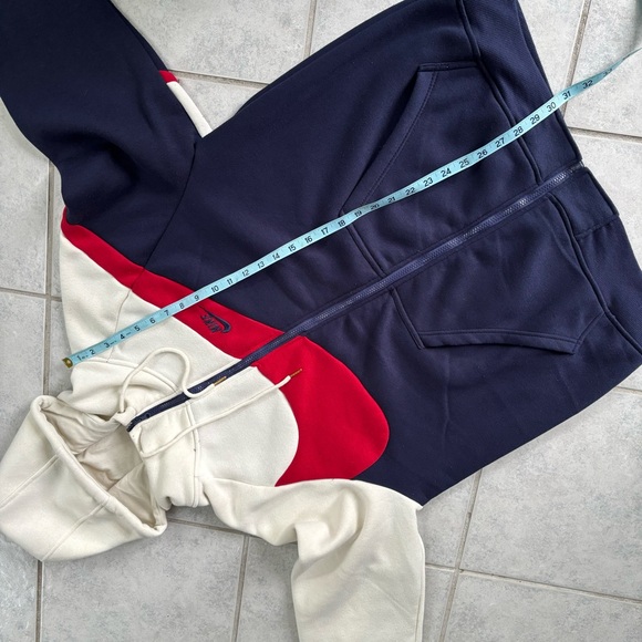 Nike Big Swoosh Mens Sweatsuit Full Zip Hoodie Sweatshirt 3XL White Embroidered - Picture 2 of 6